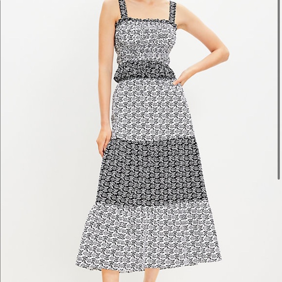 NWT Ann Taylor Loft Floral Plaid Peplum Cami - Picture 2 of 4